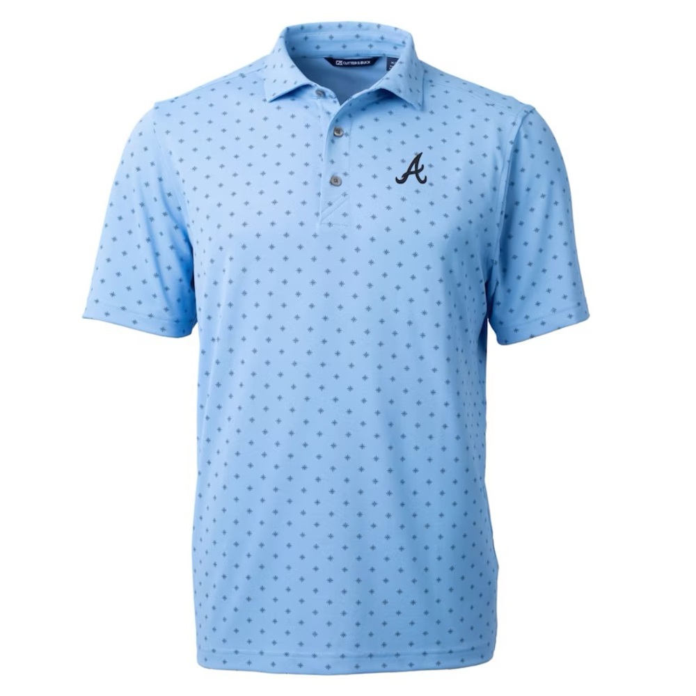 Atlanta Braves Cutter & Buck Virtue Eco Pique Tile Print Recycled Polo